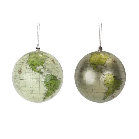 MELROSE INTERNATIONAL Melrose International 77156DS 4.5 in. Plastic Globe Ornament - Set of 4 77156